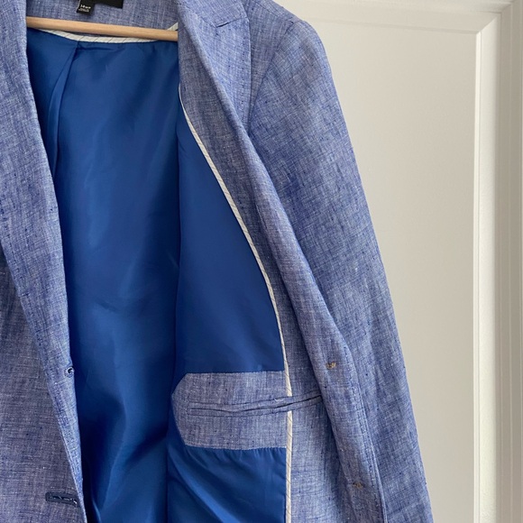Talbots Blue Linen Blazer Cottagecore Preppy Coastal Classic 14WP 14 Plus Petite - Picture 10 of 16